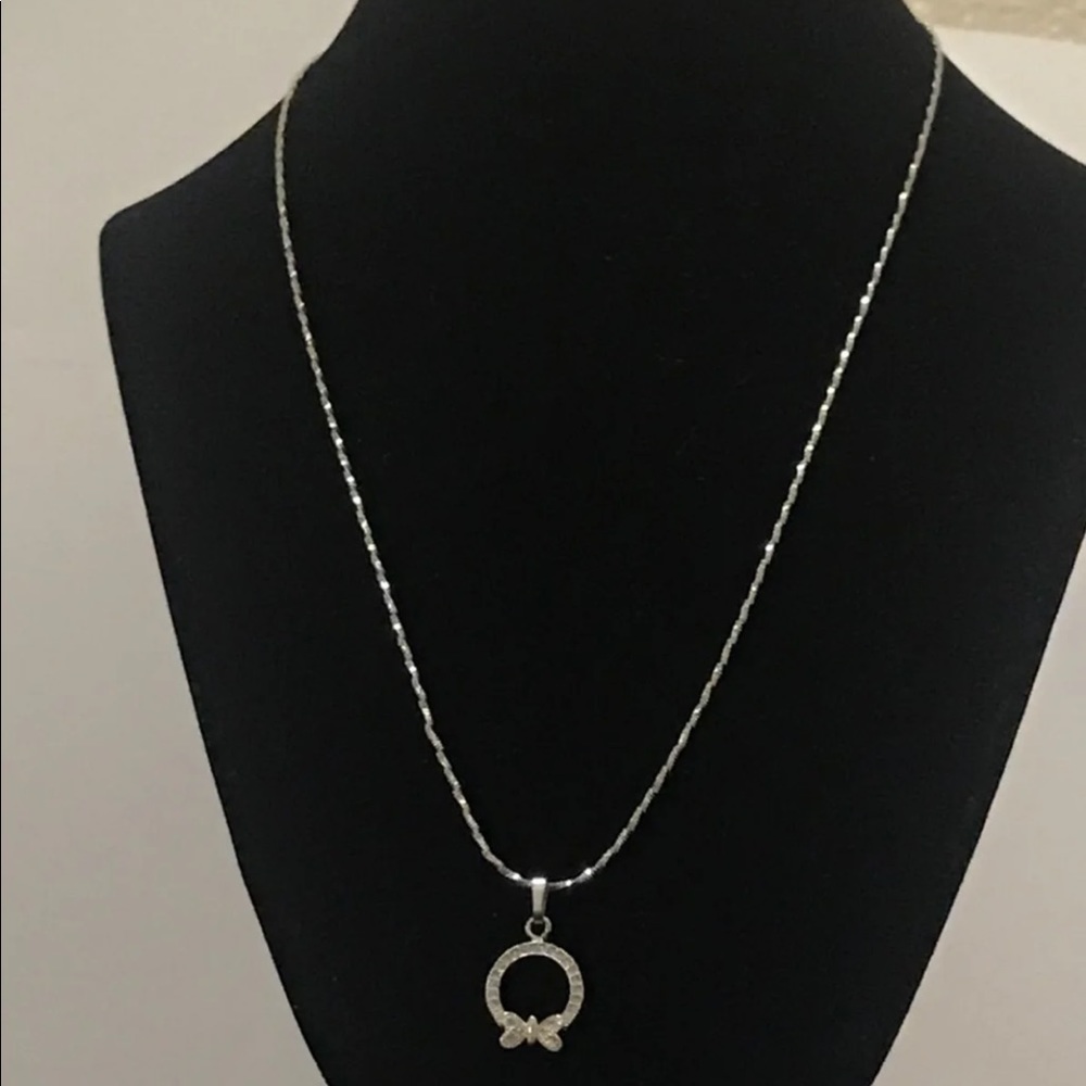Butterfly Paved CZ 18k Platinum Plated  Necklace